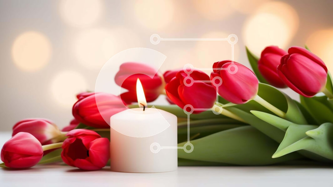 Intra Συλλεκτικό Ξύλινο Παζλ Plywood  4mm - Ρομαντικό δείπνο υπό το φως των κεριών με τριαντάφυλλα και τουλίπες Σε Ξύλινο Κουτί - Διαστάσεις: 10x10 cm – 25 κομμάτια