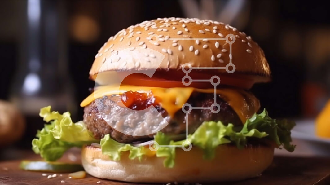 Σετ των 2 Intra Συλλεκτικό Ξύλινο Παζλ Plywood  4mm - Λαχταριστό Cheeseburger με φρέσκα λαχανικά και κέτσαπ Σε Ξύλινο Κουτί - Διαστάσεις: 10x10 cm – 25 κομμάτια