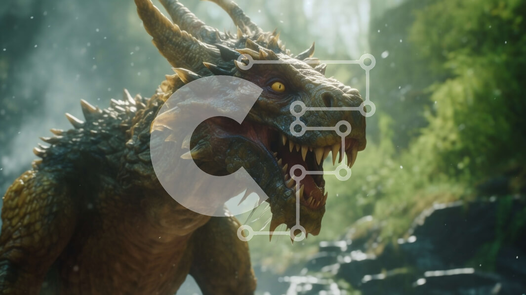 Σετ των 2 Intra Συλλεκτικό Ξύλινο Παζλ Plywood  4mm - Άγριος δράκος που στέκεται σε ένα ξέφωτο δασών Σε Ξύλινο Κουτί - Διαστάσεις: 10x10 cm – 25 κομμάτια