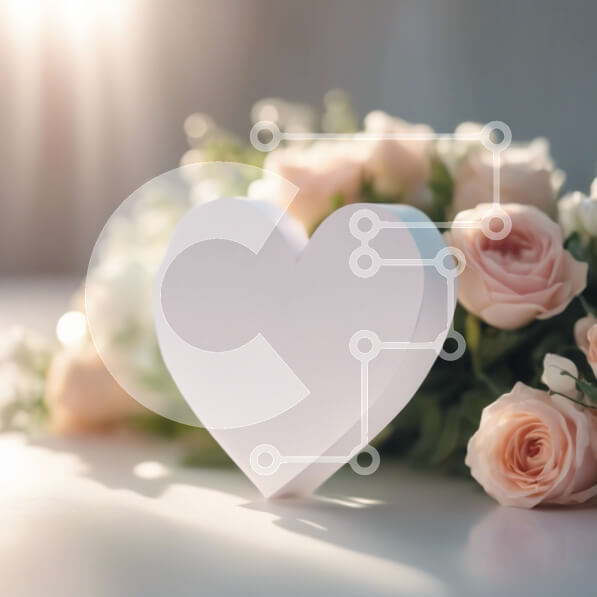 Σετ των 2 Intra Συλλεκτικό Ξύλινο Παζλ Plywood  4mm - Αγάπη και γιορτή με χαρτόνι σε σχήμα καρδιάς και ροζ τριαντάφυλλα Σε Ξύλινο Κουτί - Διαστάσεις: 10x10 cm – 25 κομμάτια