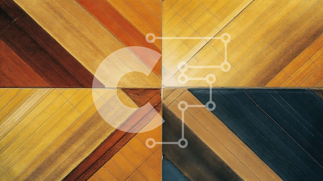 Intra Συλλεκτικό Ξύλινο Παζλ Plywood  4mm - Κοντινή εικόνα του ξύλινου δαπέδου με το γεωμετρικό σχέδιο Σε Ξύλινο Κουτί - Διαστάσεις Puzzle: 10x10 cm – 25 κομμάτια