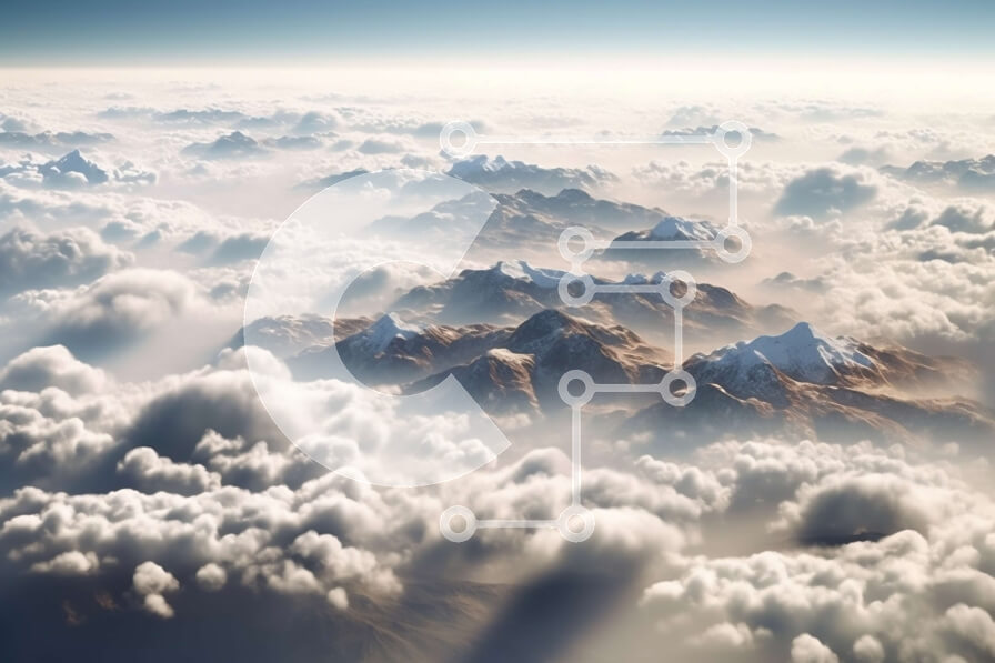 Intra Συλλεκτικό Ξύλινο Παζλ Plywood  4mm - Γραφική θέα μιας οροσειράς με σύννεφα στον ουρανό Σε Ξύλινο Κουτί - Διαστάσεις: 10x10 cm – 25 κομμάτια