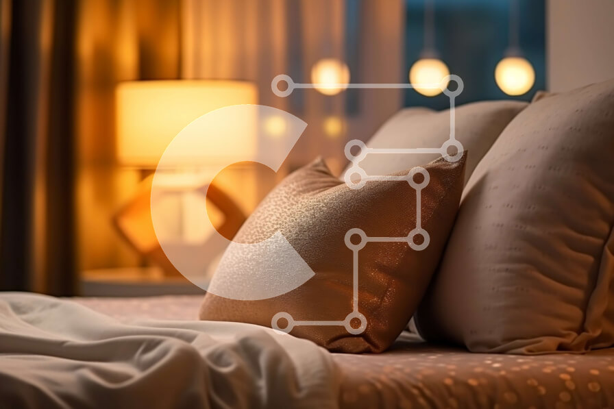 Intra Συλλεκτικό Ξύλινο Παζλ Plywood  4mm - Άνετο και χαλαρωτικό υπνοδωμάτιο με μεγάλο κρεβάτι και φωτιστικά Σε Ξύλινο Κουτί - Διαστάσεις Puzzle: 10x10 cm – 25 κομμάτια