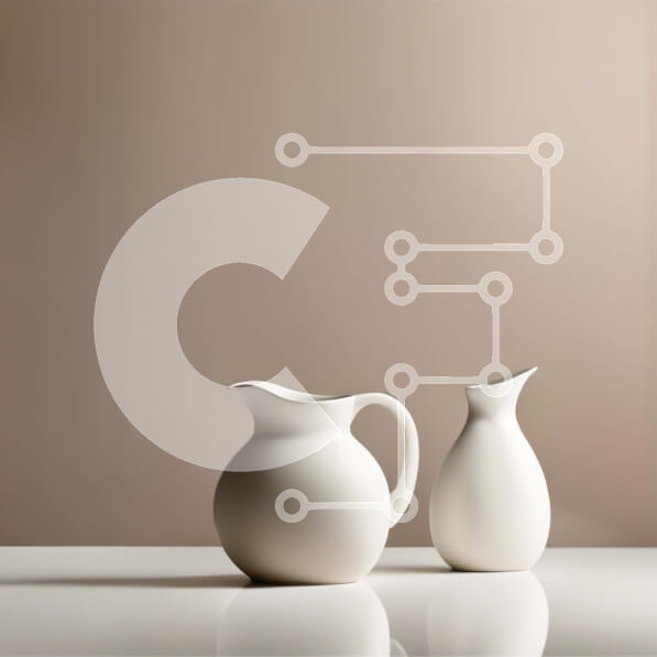 Intra Συλλεκτικό Ξύλινο Παζλ Plywood  4mm - Όμορφη εικόνα δύο λευκών κεραμικών στάμνων σε ένα τραπέζι Σε Ξύλινο Κουτί - Διαστάσεις: 10x10 cm – 25 κομμάτια