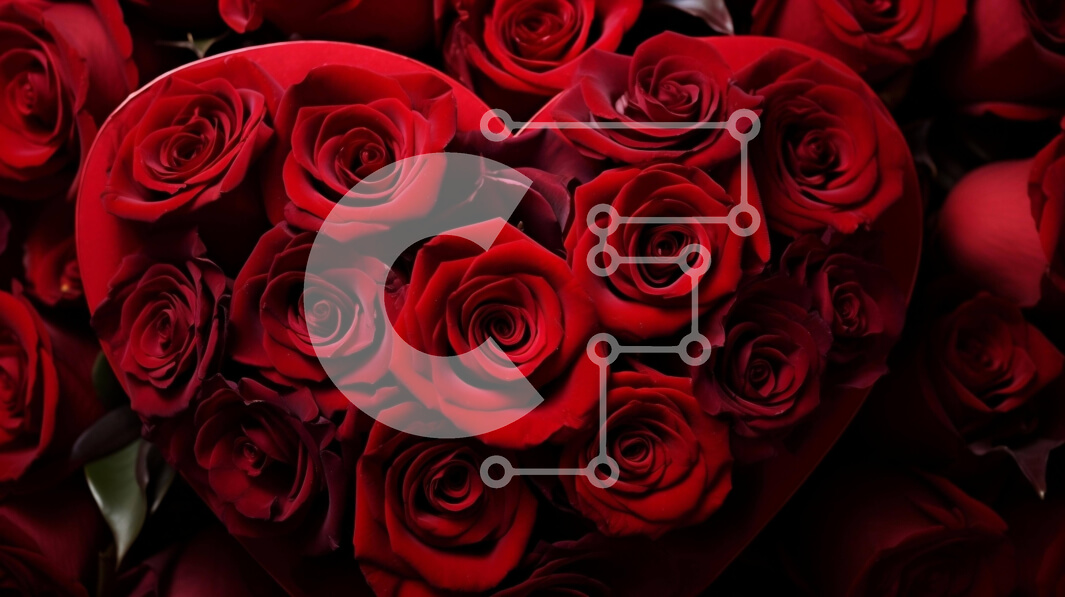 Intra Συλλεκτικό Ξύλινο Παζλ Plywood  4mm - Διάταξη σε σχήμα καρδιάς από κόκκινα τριαντάφυλλα Σε Ξύλινο Κουτί - Διαστάσεις Puzzle: 10x10 cm – 25 κομμάτια