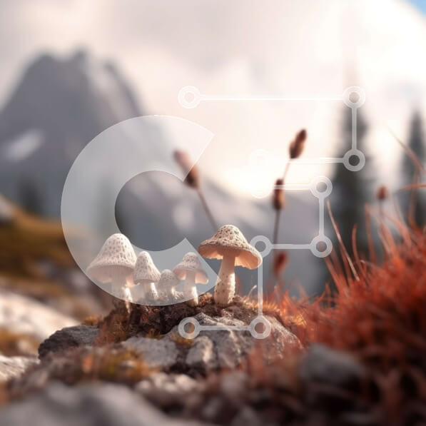 Intra Συλλεκτικό Ξύλινο Παζλ Plywood  4mm - Όμορφη εικόνα των μανιταριών σε φυσικό βιότοπο Σε Ξύλινο Κουτί - Διαστάσεις: 10x10 cm – 25 κομμάτια