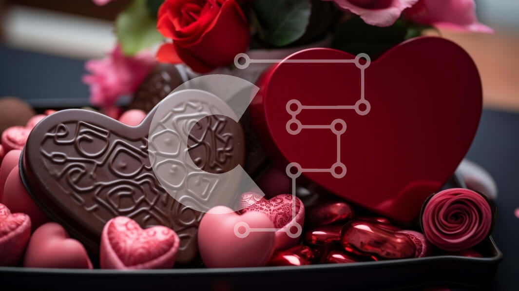 Intra Συλλεκτικό Ξύλινο Παζλ Plywood  4mm - Δίσκος του Αγίου Βαλεντίνου με σοκολάτες και λουλούδια Σε Ξύλινο Κουτί - Διαστάσεις: 10x10 cm – 25 κομμάτια