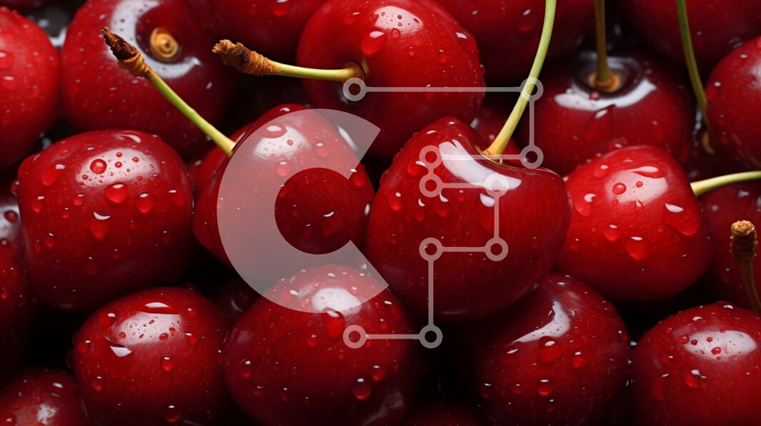 Σετ των 2 Intra Συλλεκτικό Ξύλινο Παζλ Plywood  4mm - Κόκκινα κεράσια με σταγονίδια νερού Σε Ξύλινο Κουτί - Διαστάσεις: 10x10 cm – 25 κομμάτια