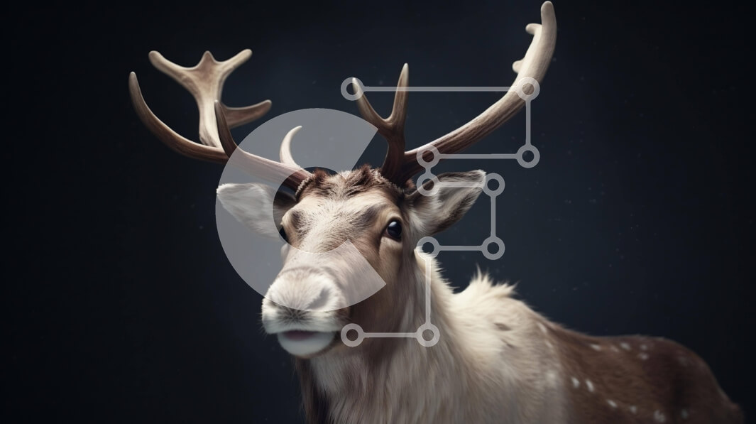 Intra Συλλεκτικό Ξύλινο Παζλ Plywood  4mm - Περίεργος τάρανδος με μεγάλα κέρατα Σε Ξύλινο Κουτί - Διαστάσεις: 10x10 cm – 25 κομμάτια