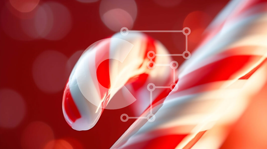 Intra Συλλεκτικό Ξύλινο Παζλ Plywood  4mm - Κόκκινο και λευκό ζαχαροκάλαμο με φώτα στο φόντο Σε Ξύλινο Κουτί - Διαστάσεις: 10x10 cm – 25 κομμάτια