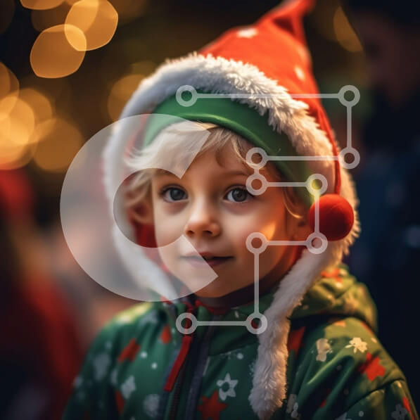 Intra Συλλεκτικό Ξύλινο Παζλ Plywood  4mm - Αξιολάτρευτο χριστουγεννιάτικο αγόρι με εορταστικό πουλόβερ και καπέλο Άγιου Βασίλη Σε Ξύλινο Κουτί - Διαστάσεις: 10x10 cm – 25 κομμάτια