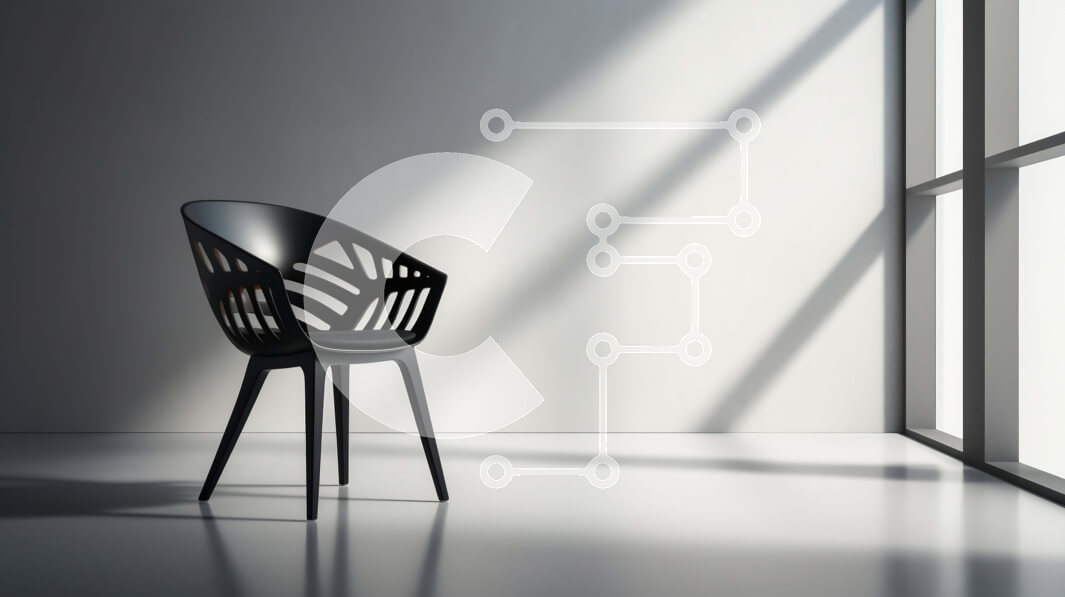 Intra Συλλεκτικό Ξύλινο Παζλ Plywood  4mm - Μοντέρνα μαύρη καρέκλα σε λευκό δωμάτιο με μεγάλα παράθυρα Σε Ξύλινο Κουτί - Διαστάσεις Puzzle: 10x10 cm – 25 κομμάτια