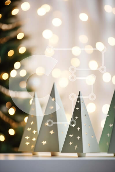 Intra Συλλεκτικό Ξύλινο Παζλ Plywood  4mm - Εορταστικός στολισμός Χριστουγεννιάτικου Δέντρου Σε Ξύλινο Κουτί - Διαστάσεις: 10x10 cm – 25 κομμάτια