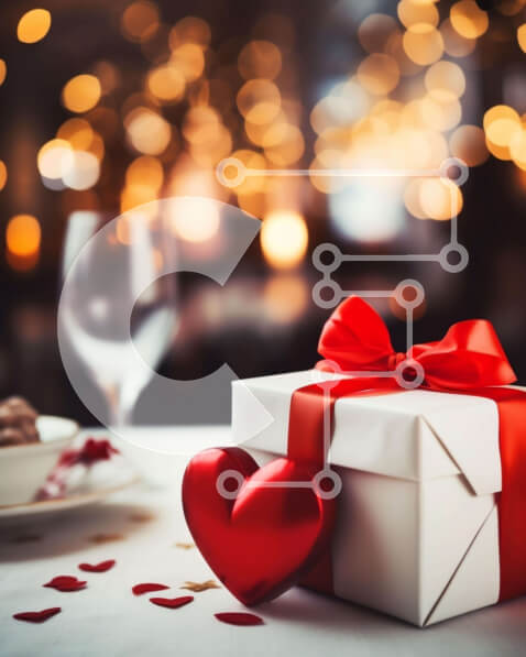 Intra Συλλεκτικό Ξύλινο Παζλ Plywood  4mm - Κουτί δώρου σε σχήμα καρδιάς και στολίδια για την ημέρα του Αγίου Βαλεντίνου Σε Ξύλινο Κουτί - Διαστάσεις Puzzle: 10x10 cm – 25 κομμάτια