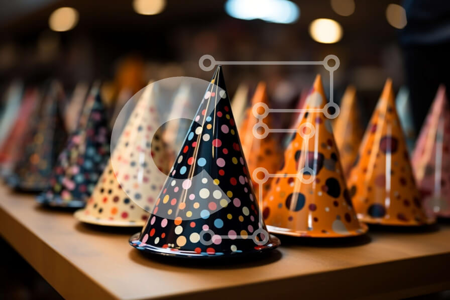 Intra Συλλεκτικό Ξύλινο Παζλ Plywood  4mm - Ζωντανά καπέλα για πάρτι για μια εορταστική γιορτή Σε Ξύλινο Κουτί - Διαστάσεις: 10x10 cm – 25 κομμάτια