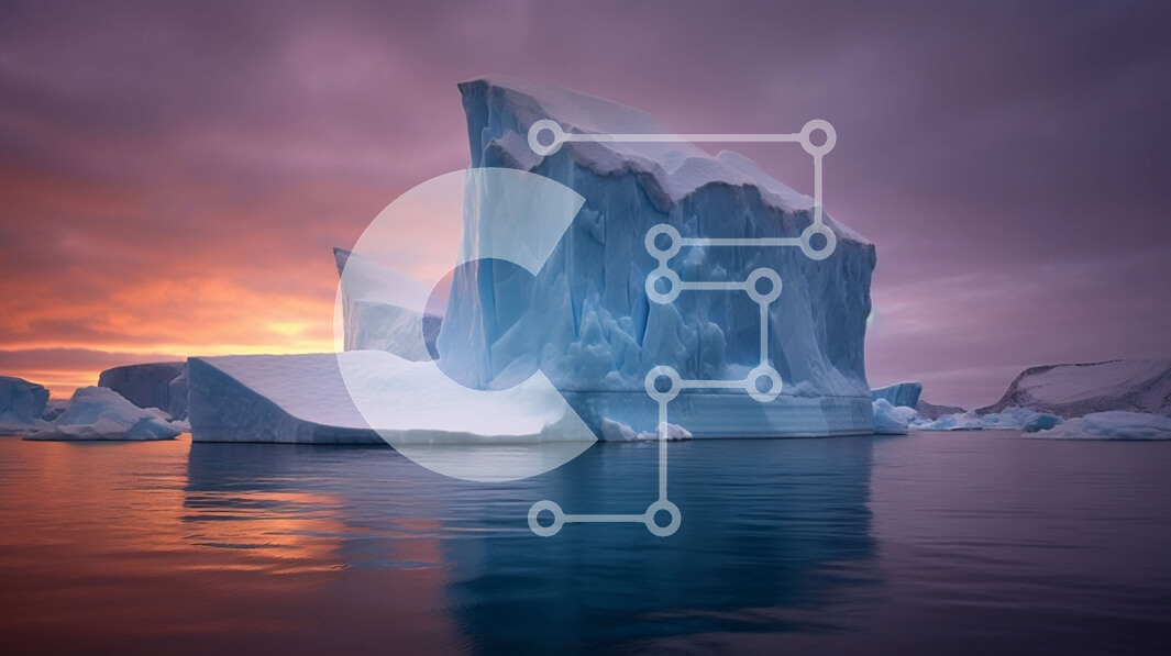 Intra Συλλεκτικό Ξύλινο Παζλ Plywood  4mm - Εκπληκτική εικόνα του παγόβουνου στο ροζ και πορτοκαλί ηλιοβασίλεμα Σε Ξύλινο Κουτί - Διαστάσεις: 10x10 cm – 25 κομμάτια