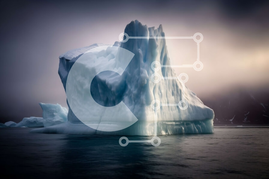 Intra Συλλεκτικό Ξύλινο Παζλ Plywood  4mm - Εκπληκτική φωτογραφία του παγόβουνου στον ωκεανό με τα σκοτεινά σύννεφα στο φόντο Σε Ξύλινο Κουτί - Διαστάσεις: 10x10 cm – 25 κομμάτια