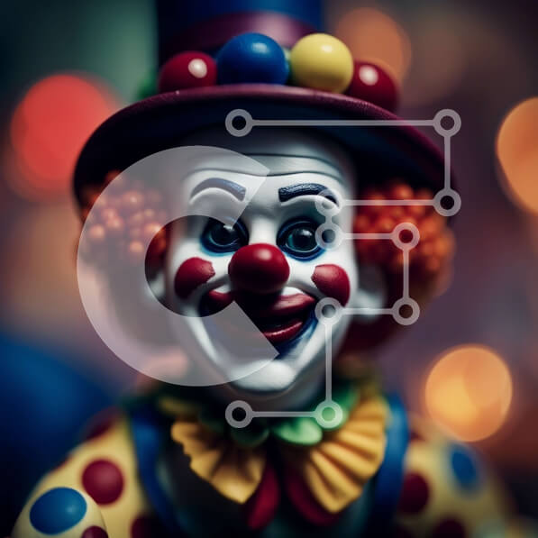 Intra Συλλεκτικό Ξύλινο Παζλ Plywood  4mm - Διασκεδαστική και ζωντανή εικόνα ενός κλόουν με πολύχρωμα ρούχα Σε Ξύλινο Κουτί - Διαστάσεις Puzzle: 10x10 cm – 25 κομμάτια