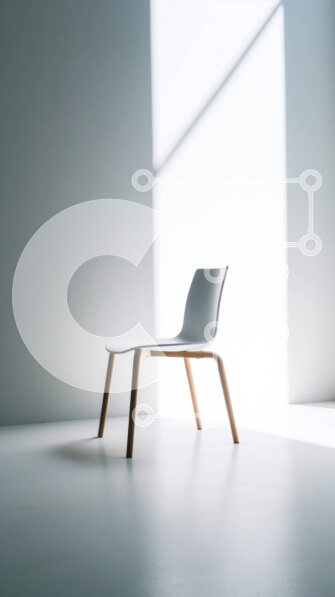 Intra Συλλεκτικό Ξύλινο Παζλ Plywood  4mm - Λευκή πολυθρόνα σε ηλιόλουστο δωμάτιο με ξύλινο σκελετό και λευκό μαξιλάρι Σε Ξύλινο Κουτί - Διαστάσεις Puzzle: 10x10 cm – 25 κομμάτια