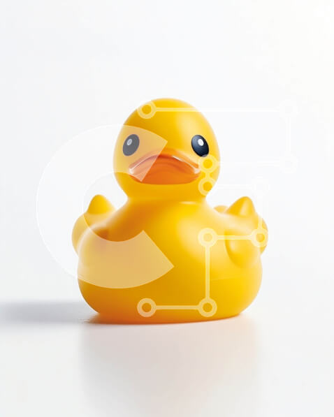 Intra Συλλεκτικό Ξύλινο Παζλ Plywood  4mm - Αξιολάτρευτη εικόνα μιας κίτρινης λαστιχένιας πάπιας σε λευκό φόντο Σε Ξύλινο Κουτί - Διαστάσεις: 10x10 cm – 25 κομμάτια