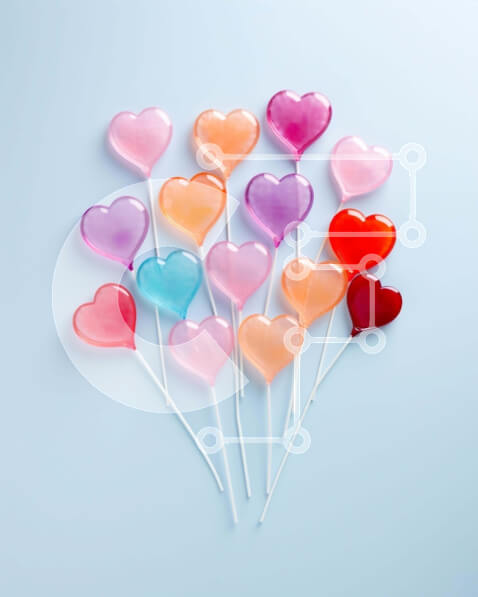 Intra Συλλεκτικό Ξύλινο Παζλ Plywood  4mm - Πολύχρωμα γλειφιτζούρια σε σχήμα καρδιάς σε ξυλάκια Σε Ξύλινο Κουτί - Διαστάσεις Puzzle: 10x10 cm – 25 κομμάτια