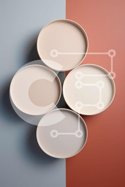 Intra Συλλεκτικό Ξύλινο Παζλ Plywood  4mm - Σύγχρονα στοιβαγμένα πιάτα σε πολύχρωμο φόντο Σε Ξύλινο Κουτί - Διαστάσεις: 10x10 cm – 25 κομμάτια