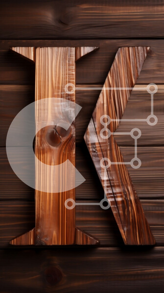 Intra Συλλεκτικό Ξύλινο Παζλ Plywood  4mm - Σκούρα ξεπερασμένη ξύλινη σανίδα με σκαλιστό γράμμα "K" Σε Ξύλινο Κουτί - Διαστάσεις: 10x10 cm – 25 κομμάτια