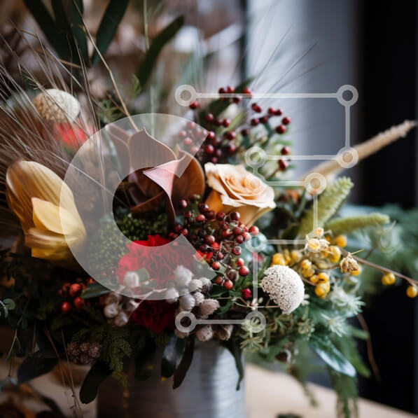 Intra Συλλεκτικό Ξύλινο Παζλ Plywood  4mm - Ρουστίκ βάζο με λουλούδια σε ένα ξύλινο τραπέζι Σε Ξύλινο Κουτί - Διαστάσεις: 10x10 cm – 25 κομμάτια