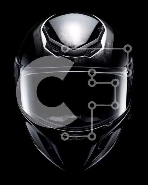 Intra Συλλεκτικό Ξύλινο Παζλ Plywood  4mm - Μαύρο κράνος μοτοσικλέτας κορυφαίας ποιότητας με διαφανές γείσο Σε Ξύλινο Κουτί - Διαστάσεις: 10x10 cm – 25 κομμάτια