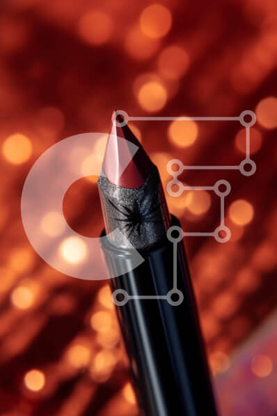 Intra Συλλεκτικό Ξύλινο Παζλ Plywood  4mm - Πολυτελές κόκκινο κραγιόν σε μαύρο σωλήνα με ασημί καπάκι Σε Ξύλινο Κουτί - Διαστάσεις Puzzle: 10x10 cm – 25 κομμάτια