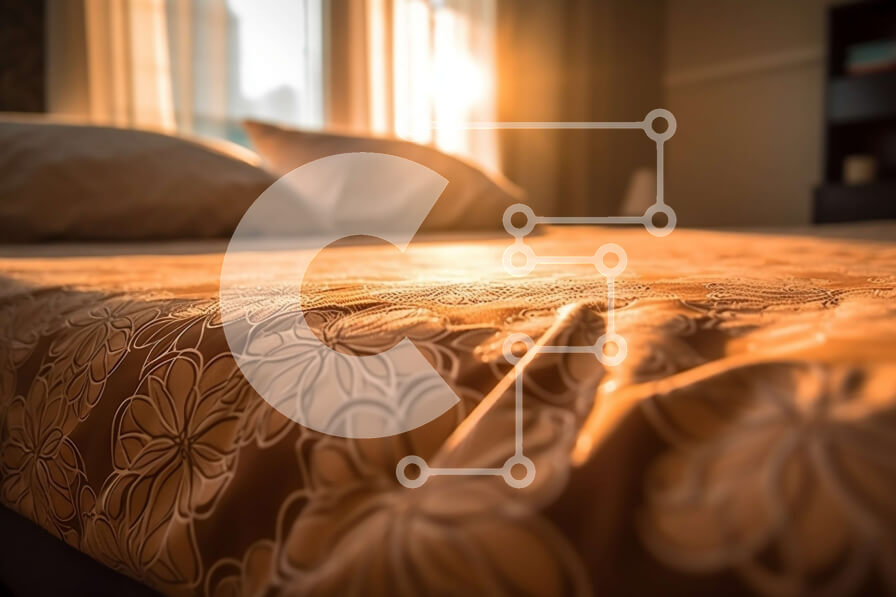 Intra Συλλεκτικό Ξύλινο Παζλ Plywood  4mm - Φωτίστε την κρεβατοκάμαρά σας με το λουλουδένιο κάλυμμα και τα μαξιλάρια μας Σε Ξύλινο Κουτί - Διαστάσεις Puzzle: 10x10 cm – 25 κομμάτια