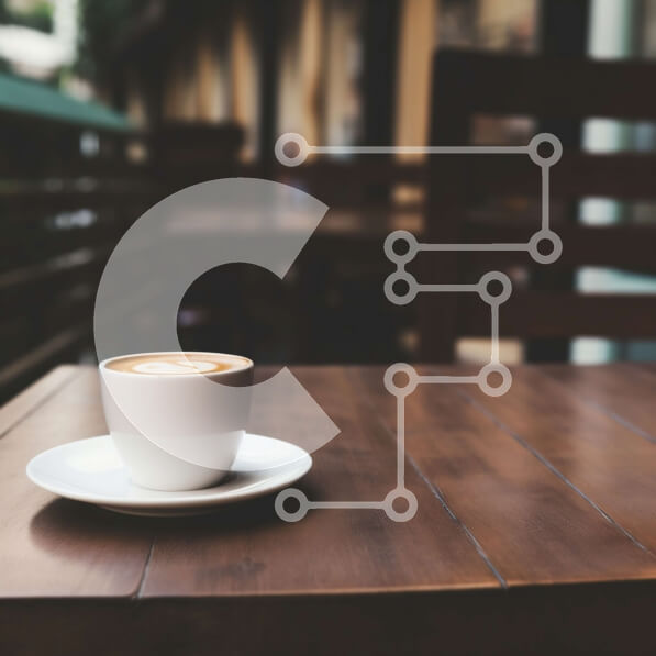 Σετ των 2 Intra Συλλεκτικό Ξύλινο Παζλ Plywood  4mm - Λευκό φλιτζάνι καφέ σε ξύλινο τραπέζι με θέα στο δρόμο Σε Ξύλινο Κουτί - Διαστάσεις: 10x10 cm – 25 κομμάτια