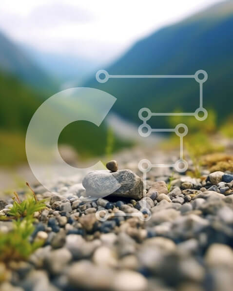 Σετ των 2 Intra Συλλεκτικό Ξύλινο Παζλ Plywood  4mm - Όμορφη εικόνα του τοπίου του βραχώδους βουνού με τον ποταμό και τα δέντρα Σε Ξύλινο Κουτί - Διαστάσεις: 10x10 cm – 25 κομμάτια