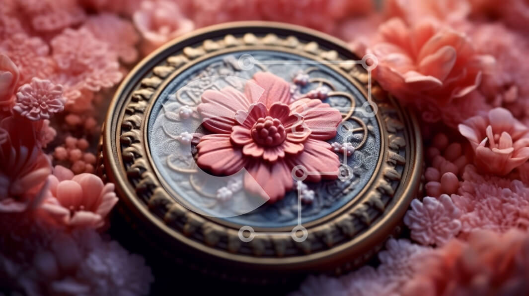 Intra Συλλεκτικό Ξύλινο Παζλ Plywood  4mm - Ονειρική εικόνα ενός ροζ λουλουδιού σε πλήρη άνθιση Σε Ξύλινο Κουτί - Διαστάσεις: 10x10 cm – 25 κομμάτια