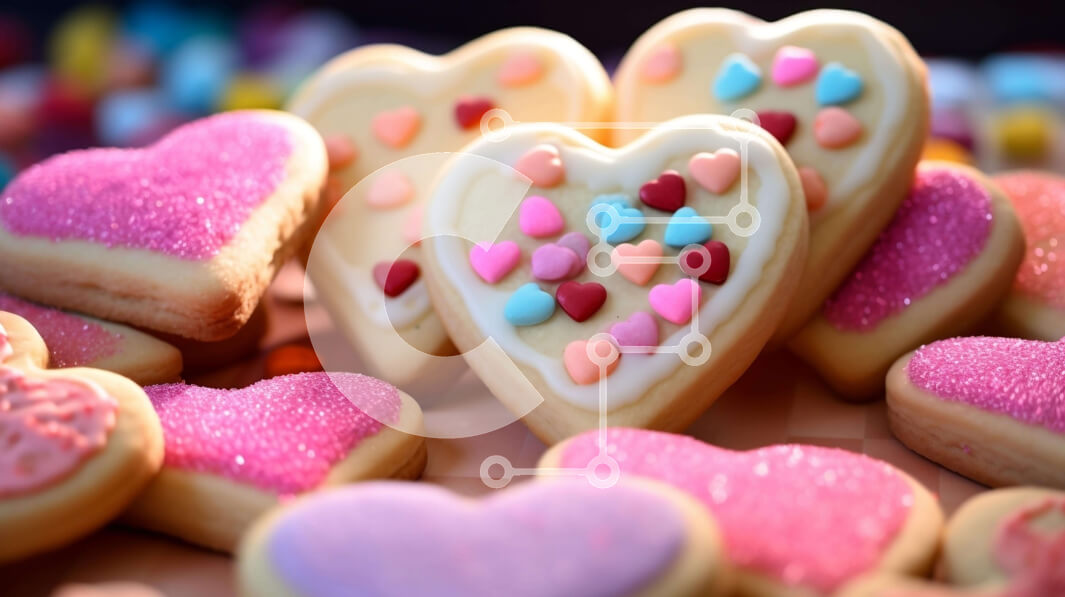 Σετ των 2 Intra Συλλεκτικό Ξύλινο Παζλ Plywood  4mm - Διάφορα μπισκότα σε σχήμα καρδιάς και οθόνη καραμελών Σε Ξύλινο Κουτί - Διαστάσεις: 10x10 cm – 25 κομμάτια