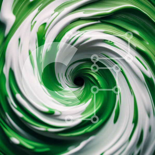 Intra Συλλεκτικό Ξύλινο Παζλ Plywood  4mm - Ζωντανή και δυναμική εικόνα μιας πράσινης και λευκής βαφής στροβιλισμού Σε Ξύλινο Κουτί - Διαστάσεις Puzzle: 10x10 cm – 25 κομμάτια