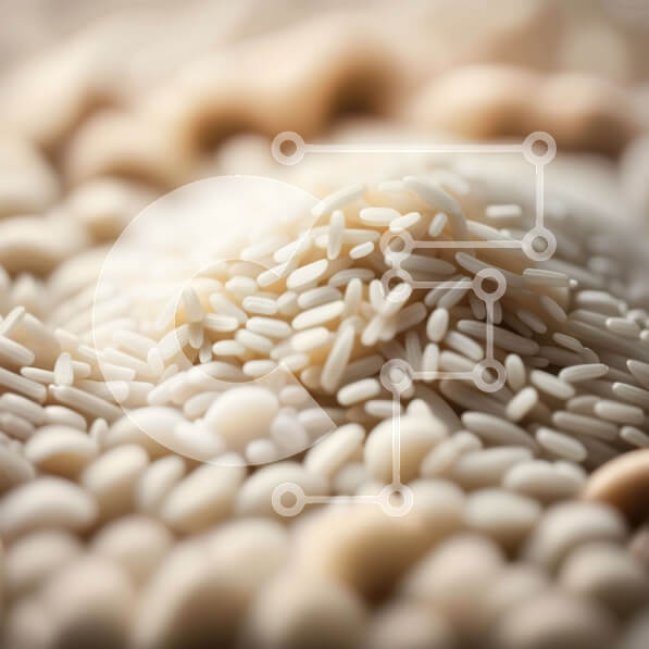 Σετ των 2 Intra Συλλεκτικό Ξύλινο Παζλ Plywood  4mm - Κοντινό πλάνο με κόκκους λευκού ρυζιού Σε Ξύλινο Κουτί - Διαστάσεις: 10x10 cm – 25 κομμάτια