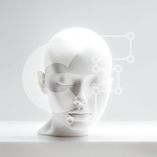 Intra Συλλεκτικό Ξύλινο Παζλ Plywood  4mm - Κομψή λευκή κεφαλή μανεκέν για οθόνη Σε Ξύλινο Κουτί - Διαστάσεις: 10x10 cm – 25 κομμάτια