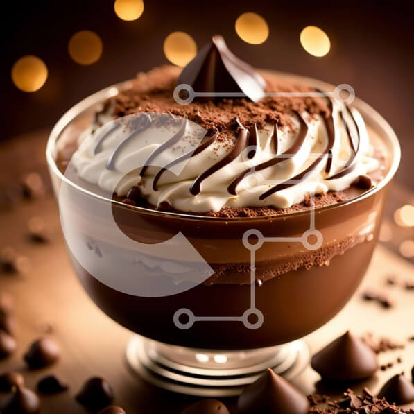 Σετ των 2 Intra Συλλεκτικό Ξύλινο Παζλ Plywood  4mm - Νόστιμη πουτίγκα σοκολάτας με σαντιγί Σε Ξύλινο Κουτί - Διαστάσεις: 10x10 cm – 25 κομμάτια