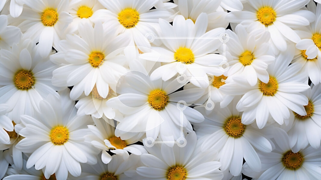 Intra Συλλεκτικό Ξύλινο Παζλ Plywood  4mm - Όμορφη εικόνα λευκών μαργαριτών με κίτρινα κέντρα Σε Ξύλινο Κουτί - Διαστάσεις: 10x10 cm – 25 κομμάτια