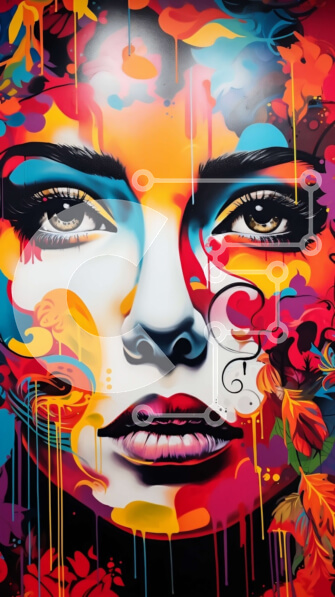 Intra Συλλεκτικό Ξύλινο Παζλ Plywood  4mm - Εκπληκτικό πορτρέτο μιας γυναίκας με πολύχρωμη βαφή προσώπου Σε Ξύλινο Κουτί - Διαστάσεις Puzzle: 10x10 cm – 25 κομμάτια