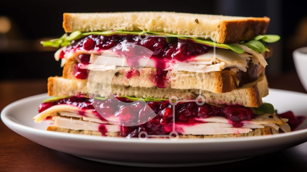 Σετ των 2 Intra Συλλεκτικό Ξύλινο Παζλ Plywood  4mm - Νόστιμα σάντουιτς με σάλτσα κράνμπερι Σε Ξύλινο Κουτί - Διαστάσεις: 10x10 cm – 25 κομμάτια