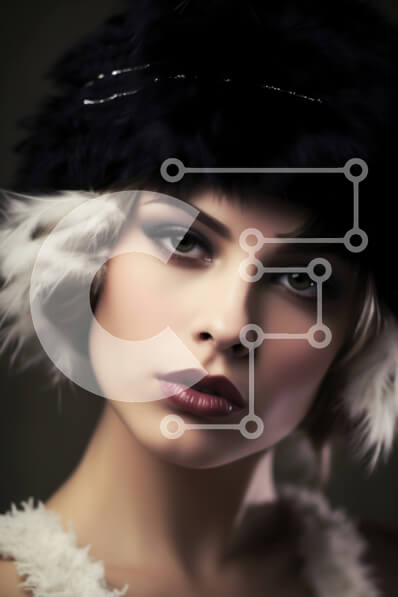 Intra Συλλεκτικό Ξύλινο Παζλ Plywood  4mm - Κομψή γυναίκα με ασπρόμαυρο φόρεμα με γούνινο καπέλο και γάντια Σε Ξύλινο Κουτί - Διαστάσεις Puzzle: 10x10 cm – 25 κομμάτια