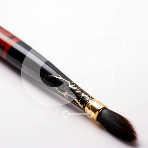 Σετ των 2 Intra Συλλεκτικό Ξύλινο Παζλ Plywood  4mm - Μαύρο και χρυσό πινέλο μακιγιάζ σε άσπρο φόντο Σε Ξύλινο Κουτί - Διαστάσεις: 10x10 cm – 25 κομμάτια