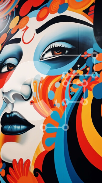 Intra Συλλεκτικό Ξύλινο Παζλ Plywood  4mm - Δονούμενο και αφηρημένο πορτρέτο μιας γυναίκας με πολύχρωμα χαρακτηριστικά Σε Ξύλινο Κουτί - Διαστάσεις Puzzle: 10x10 cm – 25 κομμάτια