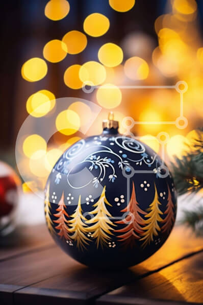 Intra Συλλεκτικό Ξύλινο Παζλ Plywood  4mm - Γιορτινό στολίδι σε ξύλινο τραπέζι Σε Ξύλινο Κουτί - Διαστάσεις: 10x10 cm – 25 κομμάτια