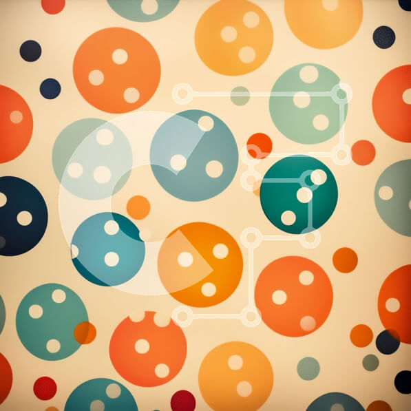 Intra Συλλεκτικό Ξύλινο Παζλ Plywood  4mm - Πολύχρωμο πουά χωρίς ραφή πρότυπο σε μπεζ φόντο Σε Ξύλινο Κουτί - Διαστάσεις Puzzle: 10x10 cm – 25 κομμάτια