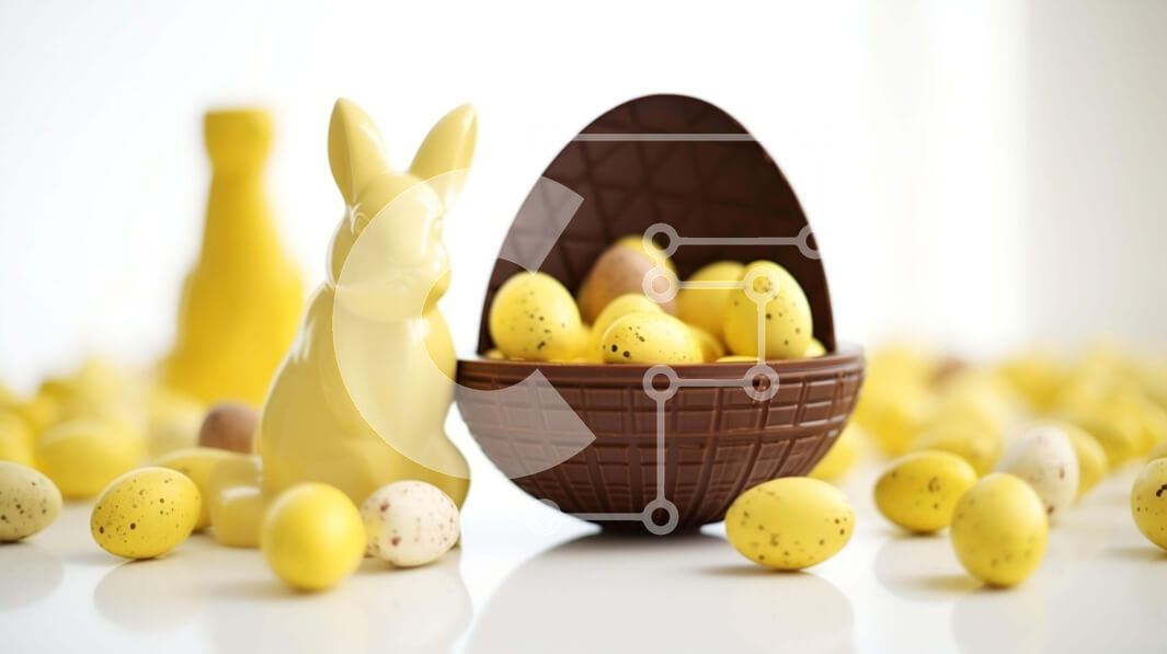 Intra Συλλεκτικό Ξύλινο Παζλ Plywood  4mm - Σκηνή με λαγουδάκι και καλάθι γεμάτο αυγά Σε Ξύλινο Κουτί - Διαστάσεις: 10x10 cm – 25 κομμάτια