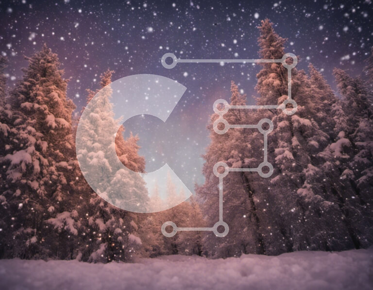 Intra Συλλεκτικό Ξύλινο Παζλ Plywood  4mm - Χειμερινό δάσος με χιονοπτώσεις Σε Ξύλινο Κουτί - Διαστάσεις: 10x10 cm – 25 κομμάτια