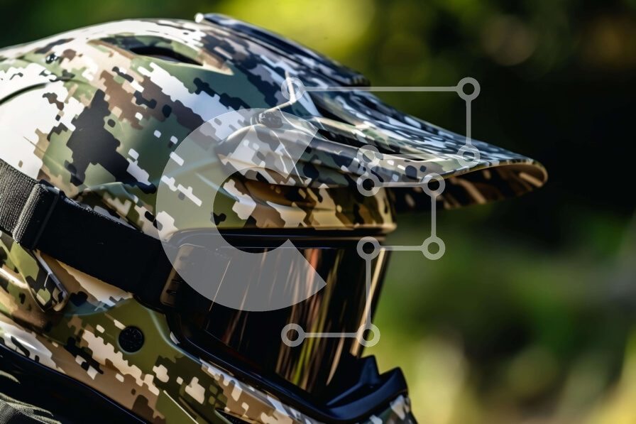 Intra Συλλεκτικό Ξύλινο Παζλ Plywood  4mm - Κράνος με μοτίβα παραλλαγής για μηχανοκίνητα αθλήματα Σε Ξύλινο Κουτί - Διαστάσεις Puzzle: 10x10 cm – 25 κομμάτια